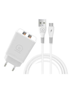 Chargeur WUW T55 3.1A Micro - Blanc