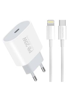 Chargeur WUW T79 USB-C avec Câble Lightning 20W - Blanc