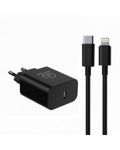 Chargeur WUW T81 USB-C 20W avec Câble Lightning - Noir