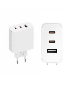 Chargeur XIAOMI GaN 67W 2C1A 3 Ports - Blanc