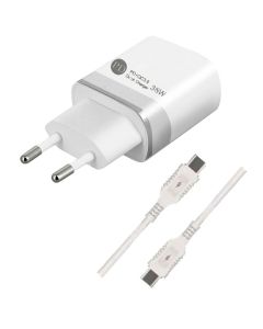 Chargeur PD40 38W + Câble Type C Type C - Blanc