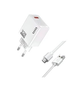 Chargeur smartphone KAKUSIGA Avec Cable USB vers Micro USB - Blanc  