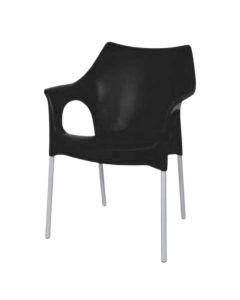 Chaise SOTUFAB Ola Avec Pieds Chromées - Noir