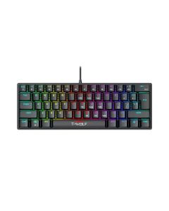 Clavier Gamer Mécanique T-WOLF T61 Noir Switches Bleus
