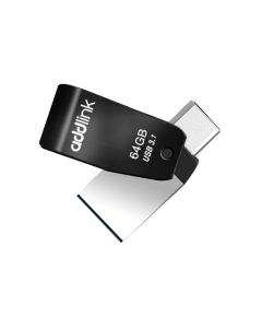 Clé USB 2en1 ADDLINK T65 OTG 64Go USB 3.1 + USB TYPE C - Noir