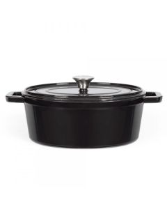 Cocotte Ovale LIVOO Avec Couvercle 4.5 Litres - Noir