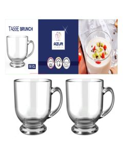 Coffret 2 Tasses AZUR GLASS Brunch 50cl