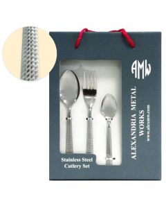 Coffret Couvert En Carton AMW 24 Pièces - Argent (MODEL515)