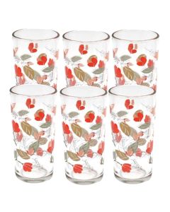 Coffret De 6 Gobelets AZUR Milano Fleurs Rouge - 27 CL