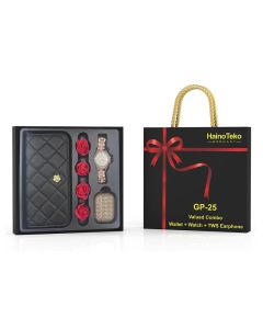 Coffret HAINO TEKO Montre Connectée GP-25 + Portefeuille Pour Femme + Airpods