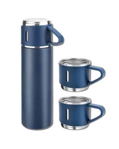 Coffret Thermos 500ml Avec 2 Tasses - Bleu