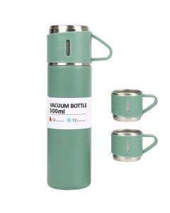 Coffret Thermos 500ml Avec 2 Tasses - Vert