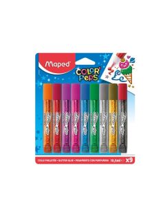 Colle à Paillettes Maped Color'Peps 9pcs 10.5ml | Couleurs Vives et Éclatantes