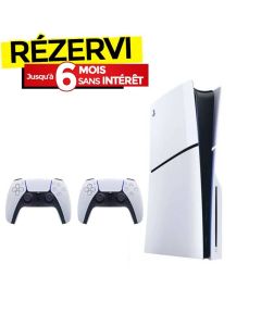 Console De Jeux SONY Playstation 5 Slim + 2eme Manette Sans fil Dualsense  Blanc 