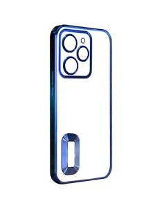 Coque Transparent Pour Smartphone INFINIX HOT 40I Avec Contour Bleu