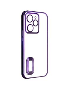 Coque Transparent Pour Smartphone INFINIX HOT 40I Avec Contour Violet