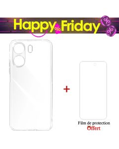 Coque Transparente Pour REDMI 13c + Film De Protection HD+