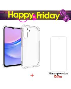 Coque Transparente Pour SAMSUNG A15 + Film De Protection HD+