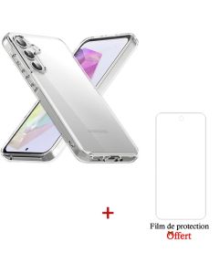 Pack Pour Smartphone SAMSUNG A25 Coque Transparente + Film De Protection HD+