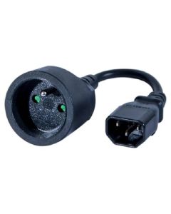 Cordon D'alimentation AC IEC C14 / CE Femelle 20 cm - Noir