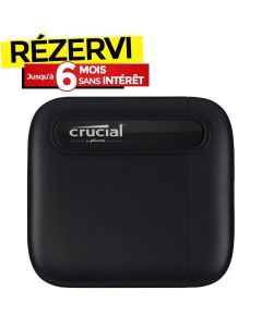 Disque Dur Externe CRUCIAL SSD X6 1To USB 3.2 Gen-2 - Noir