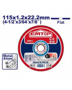 Disque à Tronçonner EMTOP EACD121151 -115x2 mm Métal et Inox