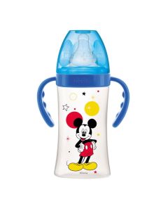 Biberon Initiation DODIE Mickey Avec Anses Bleu - 270 ml