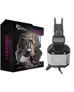 Micro Casque Gamer WHITE SHARK GH-1946 JAGUAR-7.1 Noir & Argent