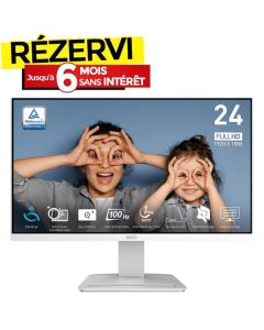 Ecran MSI PRO MP2412W 23,8" Full HD 100 Hz - Blanc