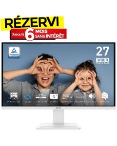 Ecran MSI PRO MP273QW E2 27" WQHD IPS 100 Hz - Blanc