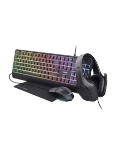 Ensemble Gamer TRUST 4 en 1 Clavier Souris Casque Tapis