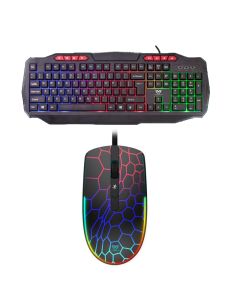 Ensemble Clavier et Souris Gamer Filaire STAR WAVE GCM1093 RGB - Noir