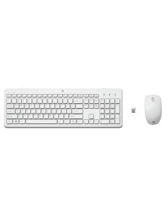 Ensemble Clavier et Souris Sans Fil HP 230 Blanc AZERTY