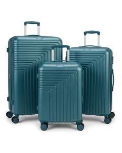 Série de 3 Valises ABM Incassable ABS Bleu Set de Bagages