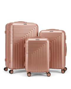 Ensemble De 3 Valises ABM Incassable ABS - Rose