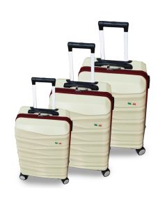 Ensemble de 3 Valises FRANCO ABS - Beige&Rouge