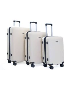 Ensemble de 3 Valises Beige Clair incassable CBA VL301 avec roue démontable