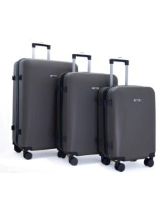 Ensemble de 3 Valises Gris Métallisée incassable CBA VL304 avec roue démontable