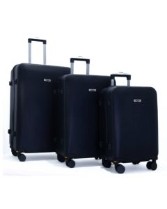 Ensemble de 3 Valises Noir incassable CBA VL307 avec roue démontable