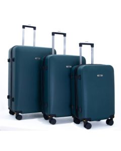 Ensemble de 3 Valises Vert Empire incassable CBA VL309 avec roue démontable