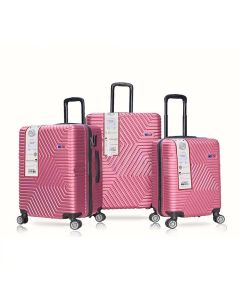 Ensemble de 3 Valises MAYGO Polycarbonate ABS 4 roues - ROSE 	