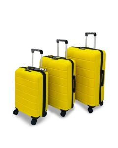 Ensemble de 3 Valises NEW STYLE Incassable 4 roues - JAUNE