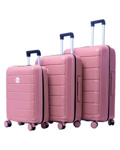 Ensemble de 3 Valises NEW STYLE Incassable 4 roues - Rose