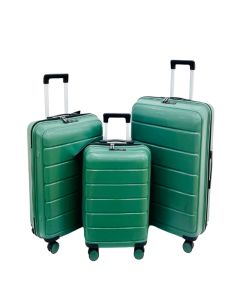 Ensemble de 3 Valises NEW STYLE Incassable 4 roues Vert 