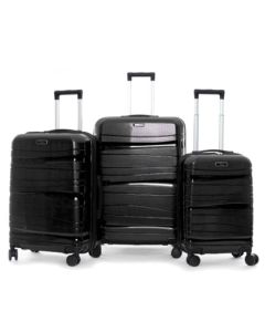 Set 3 Valises TITOU Incassable + Afficheur Pèse Bagage - Noir Brillant