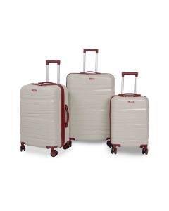 Ensemble de 3 Valises TITOU Incassable Avec Roues Démontables - Blanc&Rouge bordeaux