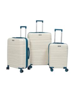Ensemble de 3 Valises TITOU Incassable Démontables - Blanc et Bleu Marine