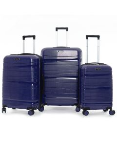 Ensemble de 3 Valises TITOU Incassable Polypropylene - Bleu Foncé Brillant