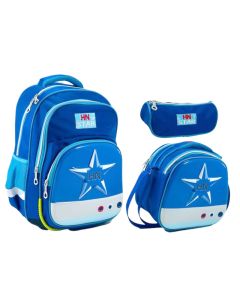 Ensemble STAR De 3 Pièces Sac à Dos + Porte Gouter + Trousse - Bleu Clair