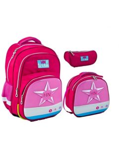 Ensemble STAR De 3 Pièces Sac à Dos + Porte Gouter + Trousse - Rose